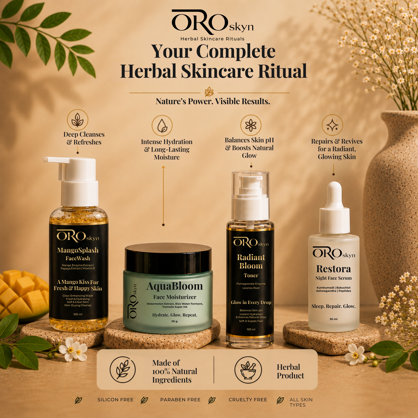 OROskyn Herbal Complete Night Ritual Kit